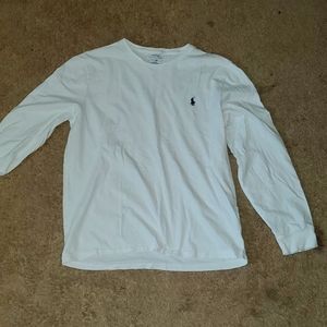 POLO LONG SLEEVE ALL WHITE SHIRT